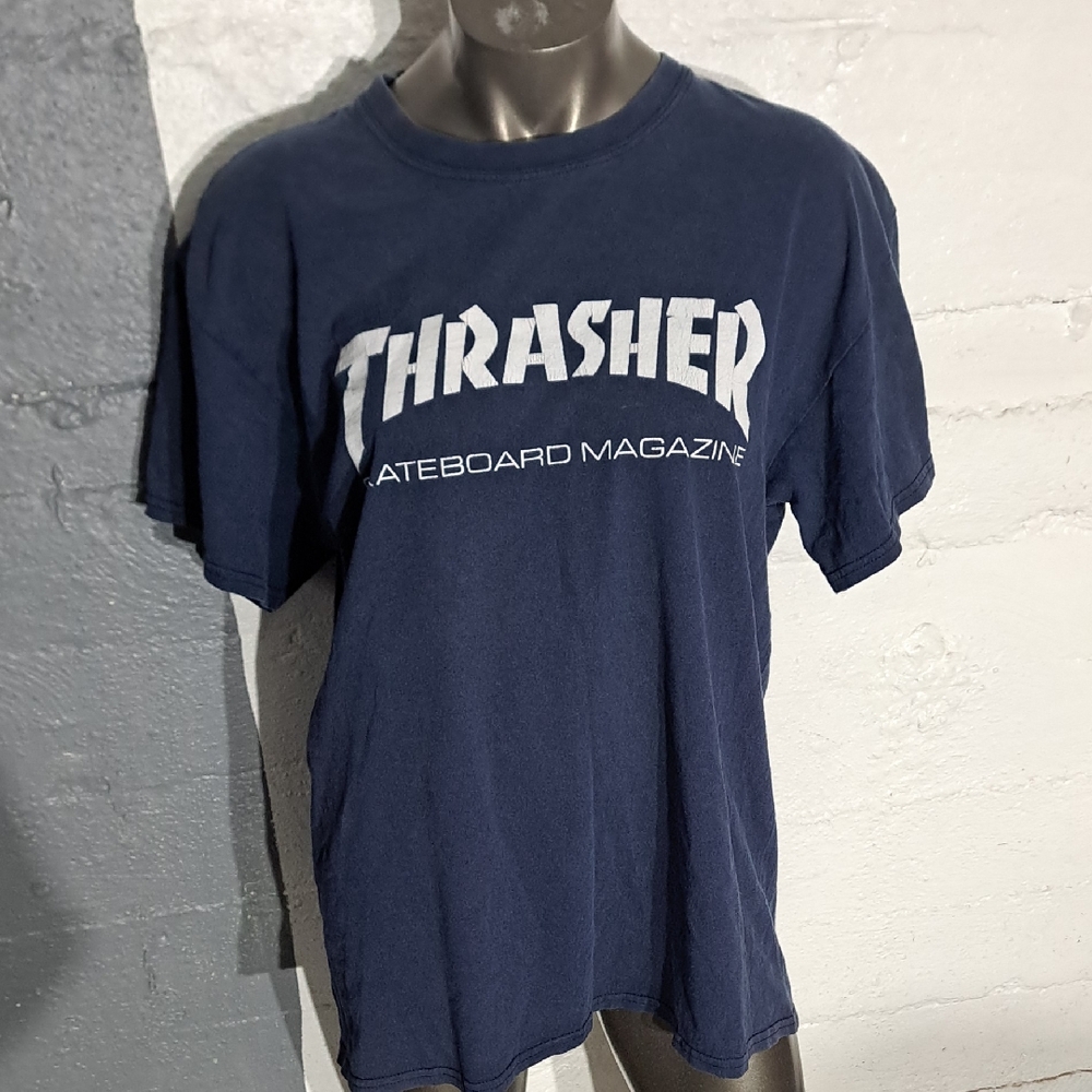 Thrasher Dark Blue Skateboard Magazine Tee